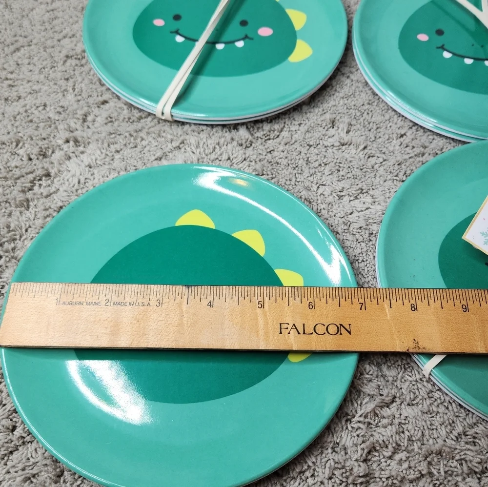 Dinosaur Melamine Plates - Set Of 8 - Green - Target